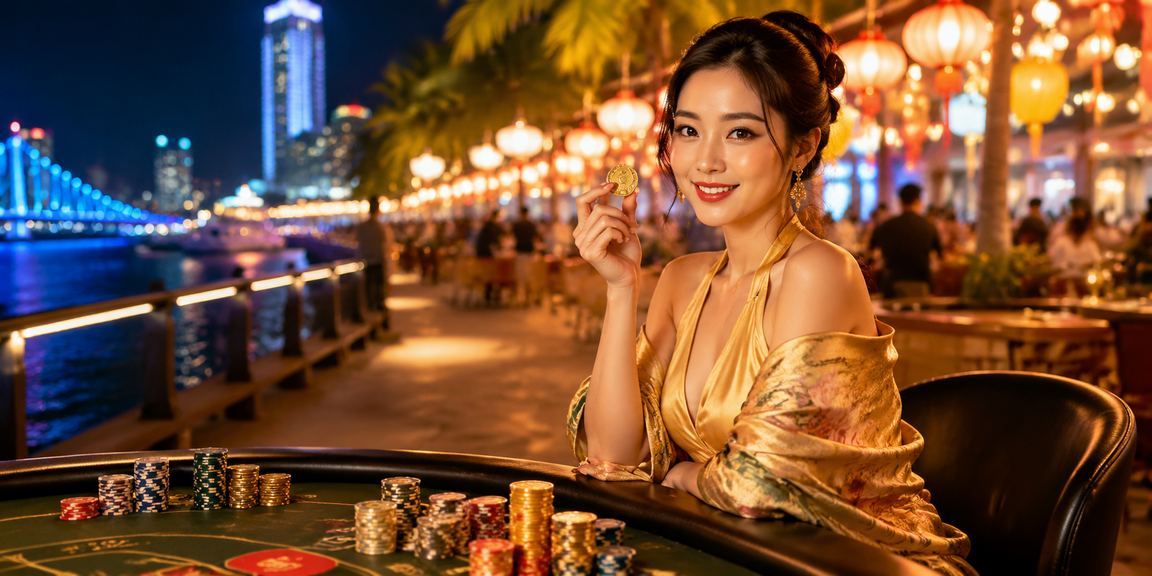Cảnh chợ đêm Đà Nẵng – người dùng trải nghiệm Baccarat trực tuyến trên st5k